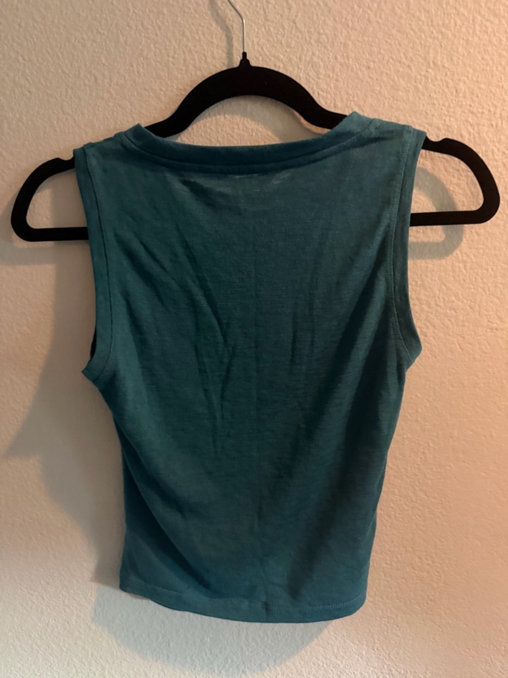 Athleta Breezy Twist Teal Knot-Front Sleeveless Tank - Picture 4 of 6